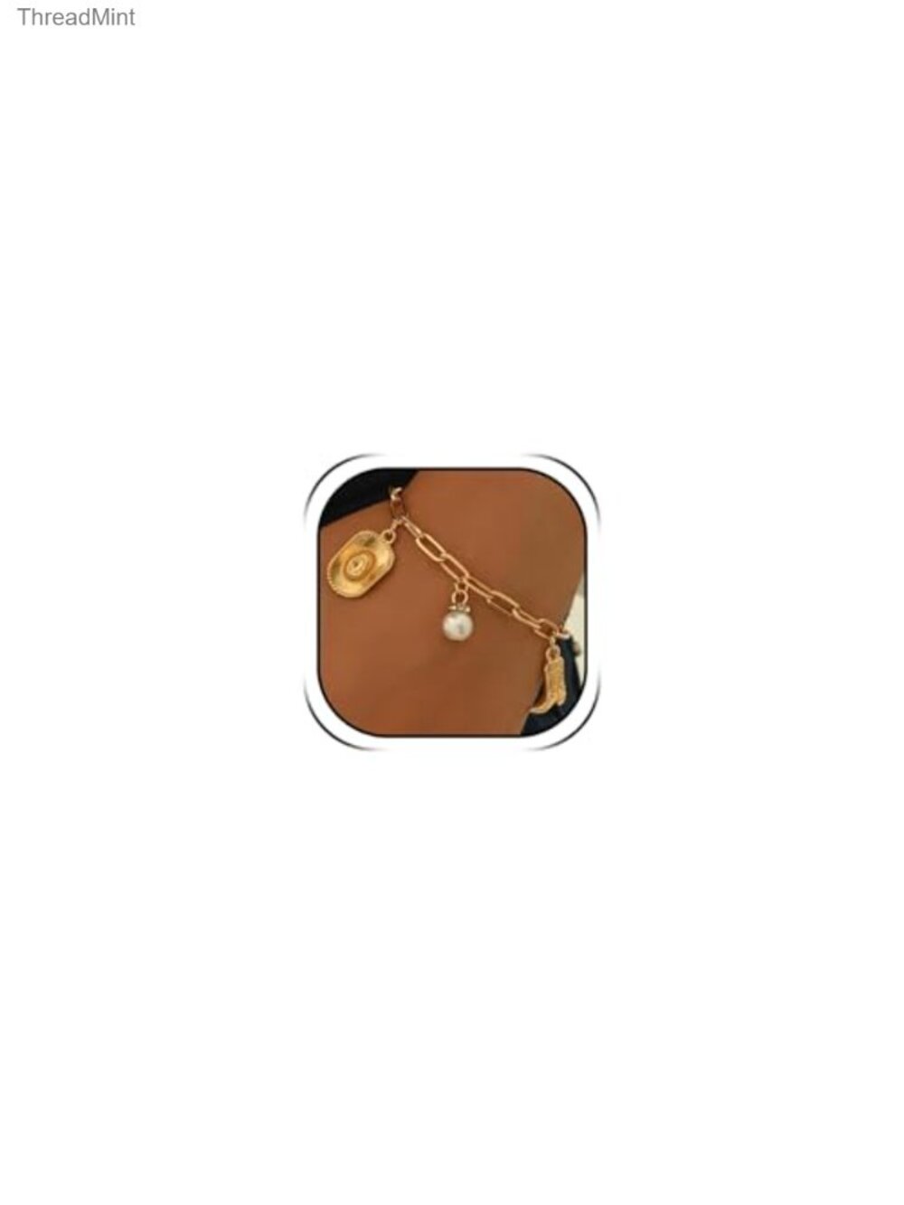 Gold Paperclip Charm Bracelet - Western Cowgirl Hat Bow Snake Star Cross Boho